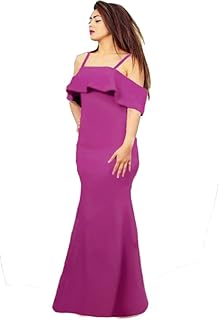 فستان طويل للنساء بدون اكمام، لون بينك