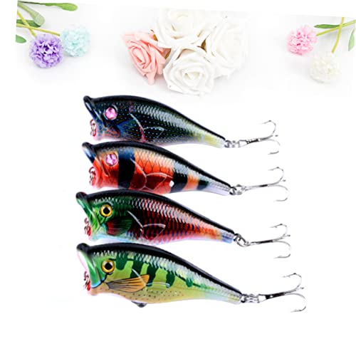 Toddmomy 4 Peças Iscas De Plástico Pintadas Iscas De Pesca Iscas Biônicas Iscas De Natação Realistas