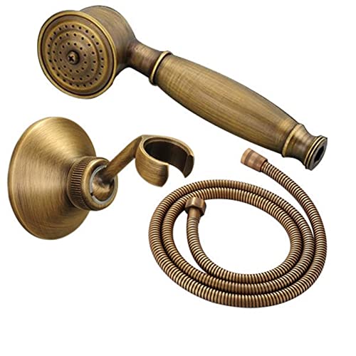 Assiavree Tête de Douche, Ensemble de Douche, Douche de téléphonie rétro en Laiton, utilisée dans la Salle de Bain et la Salle de Douche-cuivre (Color : Brass Shower Suit)