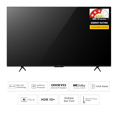 Image of TCL 164 cm (65 Inches) 4K UHD Smart Mini LED Google TV | QD-Mini LED Technology | 120Hz DLG | 35W Onkyo 2.1ch | 65T8DS