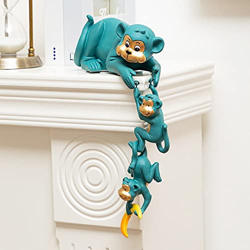 Estatuas Resina Creativa Monkey Sculpture Ornamentos de Estar Sala de Estar Escritorio Estatuas de Animales Artesanía Figuritas Decorativas