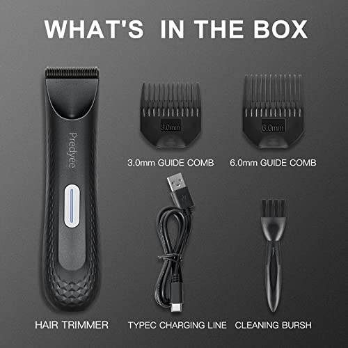 Predyee Manscape-Body Hair Trimmer for Men IPX7 Waterproof Ball Trimmer Pubic Hair with LE - image 3