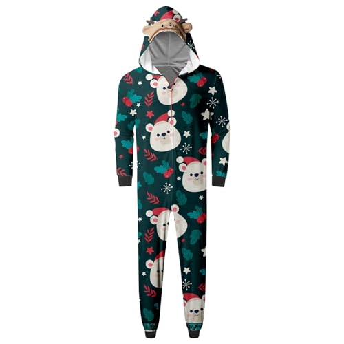 Pyjama combinaison noël parent enfant avec capuche pour tenue de maison décontractée