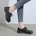 Women's Vintage Leather Platform Lace-up Oxford Shoes,Fashion Round Toe Slip-on Casual Loafers Comfortable Non-Slip Soft Sole Walking Work Shoes (Black,10.5)