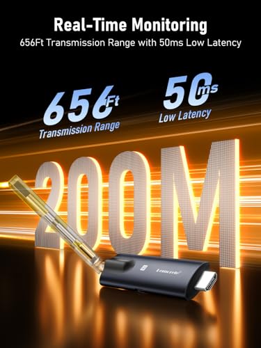 Image of Lemorele Aluminum Wireless HDMI Transmitter & Receiver, APP Supported, Plug & Play, 200M Range 1080P FHD, Video Audio Streaming from Laptop /TV Box to HDTV /Projector /Tablet for Home Theatre & Meetings