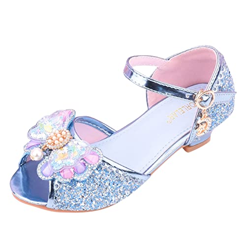 Zapatos De Princesa Niñas De Tacón Bajo - Moda Lindo Lazo Zapatos De Vestir Boca De Pescado Cómodos Zapatos De Boda Zapatos De Noche Zapatos De Fiesta De Fiesta De Fiesta Festivo, Blau2, 26 EU