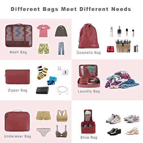 BAGAIL 8 Teilige Packwürfel, Kleidertaschen, Packing Cubes, Verpackungswürfel, Packtaschen Set für Urlaub und Reisen, Kofferorganizer Reise Würfel, Ordnungssystem für Koffer – Bild 6