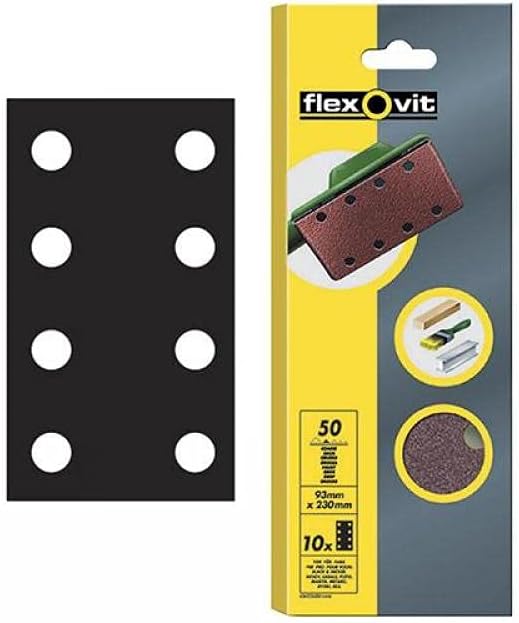 Flexovit1/3 Sanding Sheets 93 X 230 Perforated Coarse 50G (10)