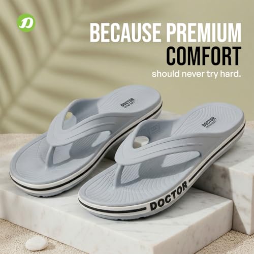 Image of DOCTOR EXTRA SOFT Men's Classic & Premium Casual Flip Flops with Soft Acupressure for Adult | Comfortable & LightWeight| Stylish & Anti-Skid |Waterproof Everyday Cushion Slippers for Gents /Boys D-553