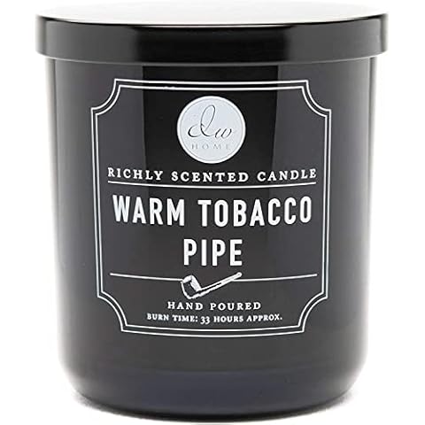 DW Home Richly Scented Warm Tobacco Pipe Candle 9.69 OzIn Glass Cover