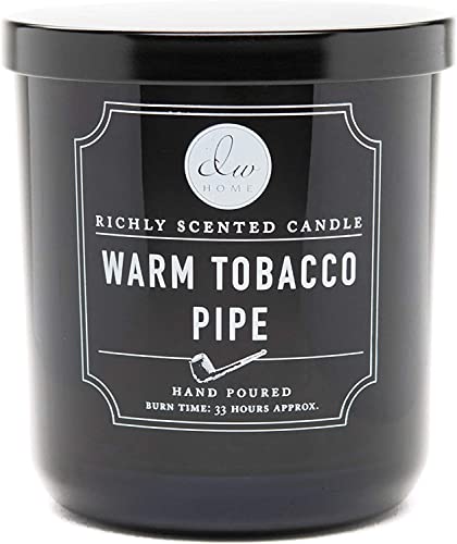 DW Home Warm Tobacco Pipe Scented Candle for Home, 9 oz, Medium Single Wick Candle Jar, Up to 33H Burn Time, Luxury Scented Candle for Relaxation, Gifting, Home Decor