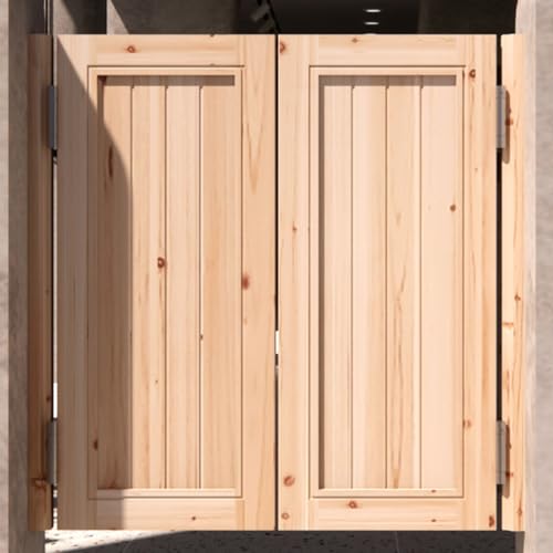 CUPKEE Rustic Style Cafe Swinging Doors,Interior Saloon Partition Door with Hinges, Auto Close Fence Half Waist Door, for Farm Home Store Counter Partition,B,W 30 x H 32in