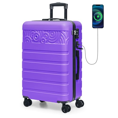 Krute Luggage 28 inch Suitcase with Spinner Wheels Hardside Check...