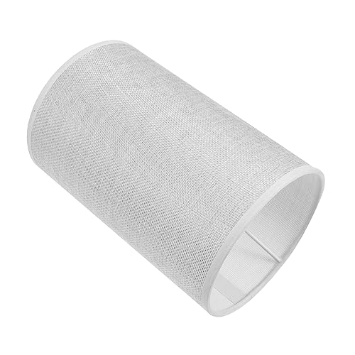 Veemoon Pantalla Cilíndrica Para Lámpara De Mesa - Tejido De Lino Con Malla Transparente - Tulipa Decorativa Ideal Para Lámparas De Pie y De Techo Diseño Elegante y Moderno Color Plata