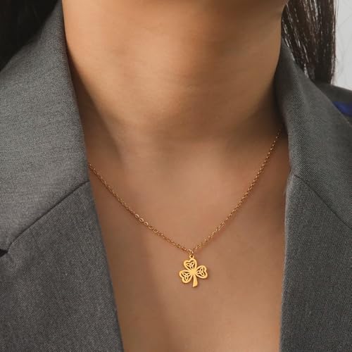 Collier trèfle argent sterling 925 nœud de la trinité perles vertes