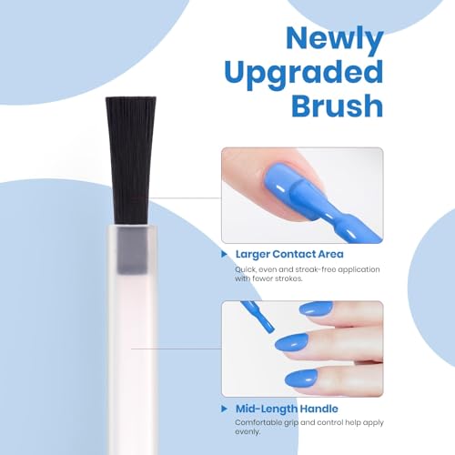 Image of Beetles Blue Gel Nail Polish - Azure Gleam 15ML Full Size /0.51Fl Oz, HEMA-Free Bright Neon Blue Gel Polish,Soak Off UV LED Lamp Nails Art, Manicure Salon DIY Neon Nails