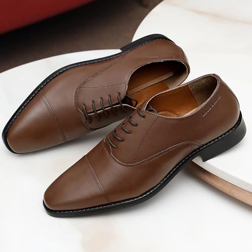 Image of LOUIS STITCH Men's Derby Shoes | Handmade Italian Leather Formal Shoes | Classic Lace-Up Derby Shoes for Men | Premium, Office & Wedding Shoes | Sizes 6-12