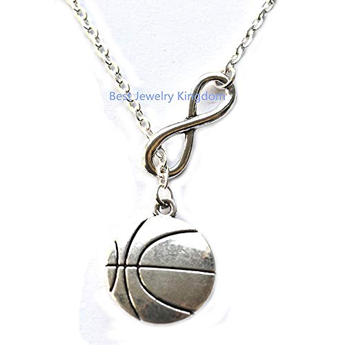 Basketball Necklace - Basketball Pendant & Chainï¼ŒSilver Infinity Necklace, Infinity Necklace Best Gift Pendant Necklace,Simple Necklace, Everyday Jewelry,Charm Necklace