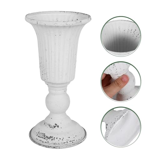 Support déco de table haute en fer forgé blanc pour plantes de balcon - 7