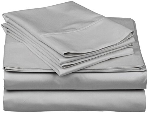 [hachette] 400 THREAD COUNT 100% EGYPTIAN COTTON EXTRA DEEP FITTED SHEET 4FT SMALL DOUBLE SIZE GREY SILVER 16" BOX DEPTH