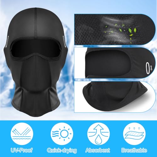 Image of BendJoy Nylon Balaclava for Men Bike, Full Face Mask for Sun Protection, Breathable Helmet Mask for Riding, Cycling, Skiing Ultimate Riding Gears for Bikers Black, Large
