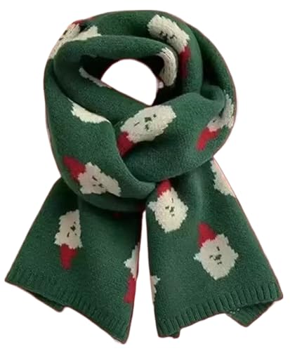 Image of Women's Wool Scarf - Christmas Winter Knitted Neck Wrap, Soft Warm Festive Scarf 160x20cm