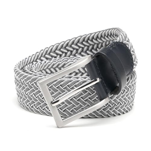 Image of Men's Stretch Braided Elastic Woven Canvas Golf Belt, multicolor,1 3 /8 inch