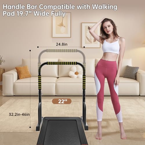 Adjustable Walking Pad Handle only, 19.7 inch Wide, 46 inch Max Height, Black/Yellow by LANGRUI - Image 4