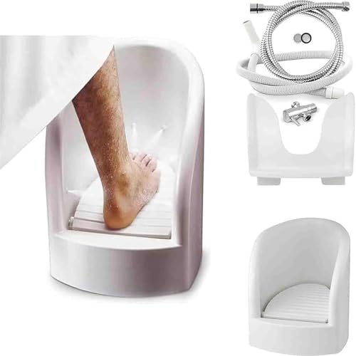 Muslim Footbath, Foot Spa Bathtub with Inlet/Outlet Pipes and Angle Valves, Press Spray Function and High Temperature Resistance 90°C, for Keep Yourself Physically and Mentally Clean miniatura 1