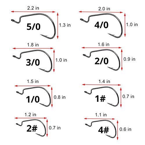 Damidel Angelhaken aus starkem Karbonstahl, Barded Design, Würmer Senko, weich, erhältlich in 8 Größen, einzeln verpackt… – Bild 4