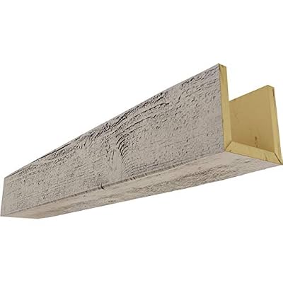 Ekena Millwork BMRS3C0100X120X120BP 3-Sided (U Rough Sawn Endurathane Faux Wood Ceiling Beam, 10"W x 12"H x 10'L, Burnished Pine