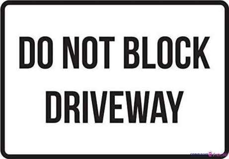 Metal Tin Driveway Safety Plaque, Do Not Block Driveway No Parking Traffic Warning, Indoor & Outdoor Use, 12×8 Inch