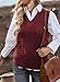 EVALESS Womens Oversized Sweater Vest V Neck Red Sleeveless Sweaters for Women Cable Knit Solid Color Tops Loose Casual Soft Sweater X-Large