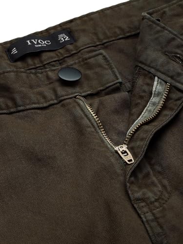 Image of IVOC Men MID-Rise Slim FIT Multi-Pockets 100% Cotton Cargo Pants