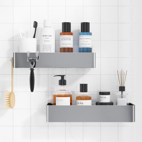 Kitsure Duschablage ohne Bohren - 2 Stück rostfreie Badezimmer Organizer,...