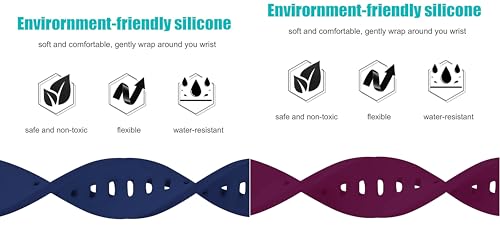 Image of ACM Pack of 2 Watch Strap Silicone Belt 22mm compatible with Beatxp Unbound Neo Smartwatch Casual Classic Band (Blue /Purple)