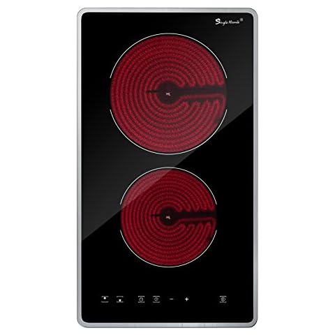 Glaskeramikkochfeld 2 platten,Elektrokochfeld 30cm Domino einbaukochfeld Cover