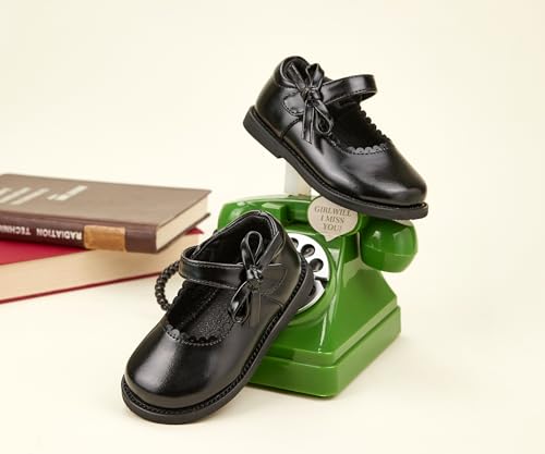 Image of PHIRAMIN Toddler Girl Mary Jane Student Oxford Shoes-Little Girl School Uniform Shoes for Wedding Party