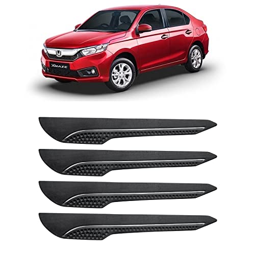 Image of AOSIS-Car Bumper Protector /Bumper Guard for Honda Amaze with Single Chrome Stripe (4-Pcs)