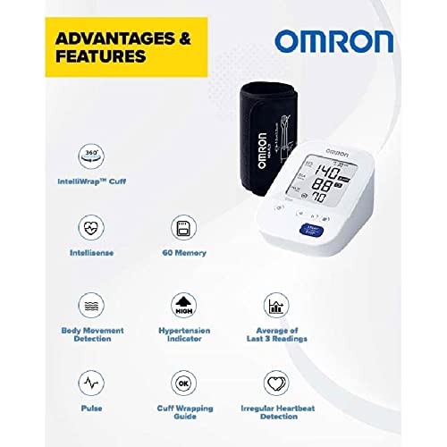 Image of Omron HEM 7156A Digital Blood Pressure Monitor (Adapter Included) with 360 Accuracy Intelli Wrap Cuff for All Arm Sizes (White)