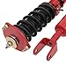 ANGLEWIDE Adjustable Height Coilovers Struts Front And Rear Fit for 2003-2006 for Infiniti G35 /2003-2009 for Nissan 350Z Coil Spring Over Shock (Set of 4) - Red