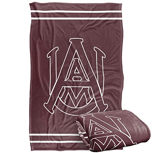 Alabama A&M University Bulldogs Blanket, 36"x58" Primary Logo Stripes, Silky Touch Super Soft Throw