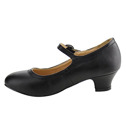 Chase & Chloe Mimi-2K Girl's Stitching Cut Out Mary Jane Kitten Heel Dress Pumps4