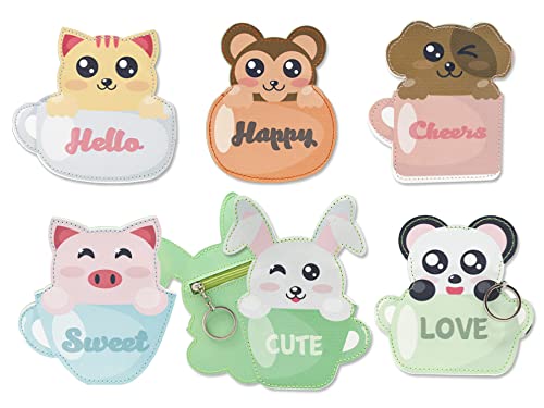 Set mit 24 Geldbörsen, Tiermotiven, Details, Gastgeschenke und Geschenke für Hochzeiten, Taufe, Kommunion, praktische Geburtstagsfeiern, nützlich, Erwachsene, Kinder