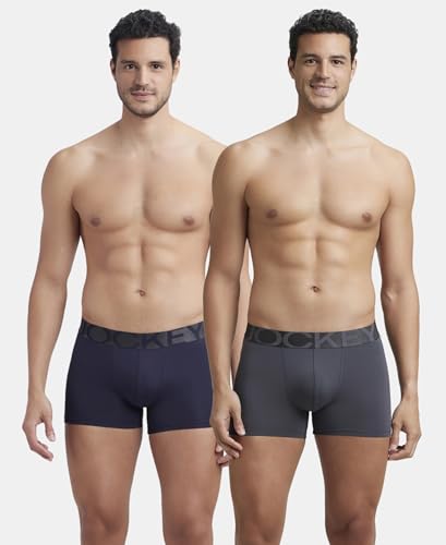 Image of Jockey IC28 Men Tactel Microfiber Elastane Stretch Solid Trunk with Moisture Move Properties (Pack of 2)