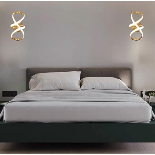 Image of Infinity Golden Modern Wall Light for Home, LED Wall Lamp with 3 Color Lighting (Cool /Warm /Natural White), Perfect for Bedroom, Hall, Pack of 1