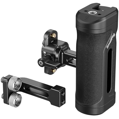SmallRig Lightweight Mini Side Handle Kit with 1/4"-20 Screws & NATO Clamp & NATO Rail, Load Capacity Up to 10kg / 22lbs, Ergonomic Camera Handle for Left or Right Hand, Up and Down Adjustable