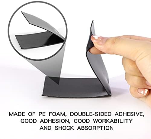 Xrkuu Double Sided Foam Tape, 10m (50mm) Heavy Duty Mounting Tape Black Sponge Tape, Two Sided Waterproof Adhesive Tape Roll for Cars Trims, Number plates, Home Decor