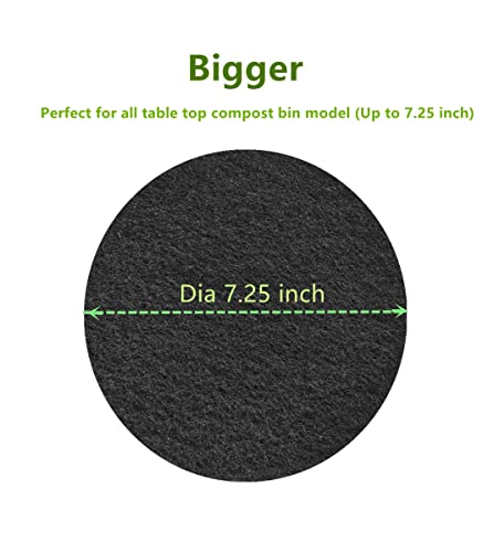 Kitchen-Compost-Bin-Charcoal-Filter-725-Inch-Diameter-Extra-Thicker-Bigger-Over-3-Years-Supply-Longer-Lasting-Activated-Charcoal-Odor-Trapping-Filters-04inch10mm-Thickness-Round-6-Pack