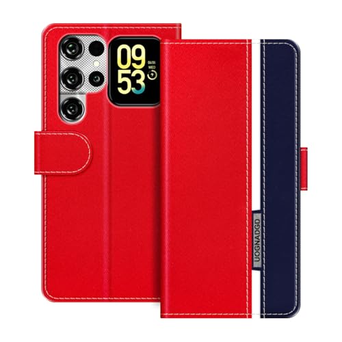 UOGNADGD ���U�[�P�[�X Oukitel C62 GT �Ƃ̌݊������� �}�O�l�b�g���t���b�v�J�o�[ �X�^���h���J�[�h�z���_�[�t�� �Ռ��ی�Ή� (���b�h)